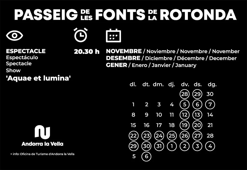 Horaris fonts nadal 2025